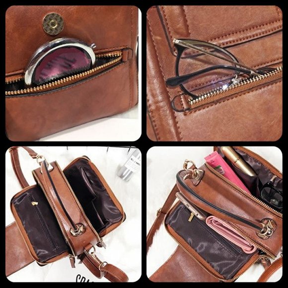 NEW Tote Crossbody Brown Bag - Picture 4 of 5